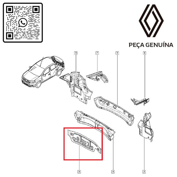 Imagem de 791109336r - painel da saia para carroceria - 2014 em diante - logan ii