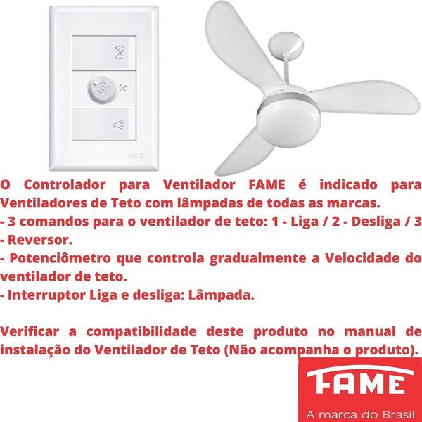 Imagem de 7un Controlador Para Ventilador Bivolt Com Evidence FAME