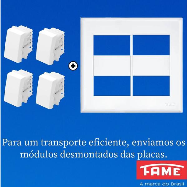 Imagem de 7un Interruptor Paralelo 16A 4 Teclas 4x4 Evidence FAME