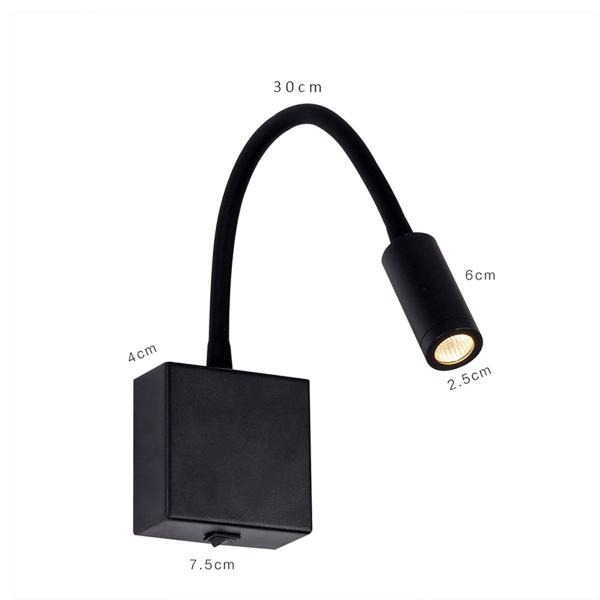 8 Arandela De Cama LED Bivolt Preta Para Leitura Ace15 - Acende a Luz Imagem de 8 Arandela De Cama LED Bivolt Preta Para Leitura Ace15