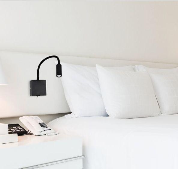 8 Arandela De Cama LED Bivolt Preta Para Leitura Ace15 - Acende a Luz Imagem de 8 Arandela De Cama LED Bivolt Preta Para Leitura Ace15