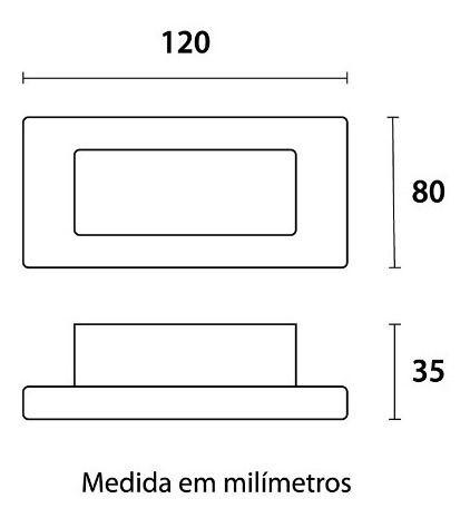 Imagem de 8 Balizador Parede Escada Led 2w 4x2 Branco Quente 3000k