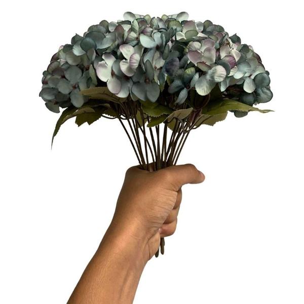 8 Buquê de mini hortênsia 26 cm flores artificiais festa de casamento jardim decoração de casa - DE1923 - Decora Flores Artificiais Imagem de 8 Buquê de mini hortênsia 26 cm flores artificiais festa de casamento jardim decoração de casa - DE1923