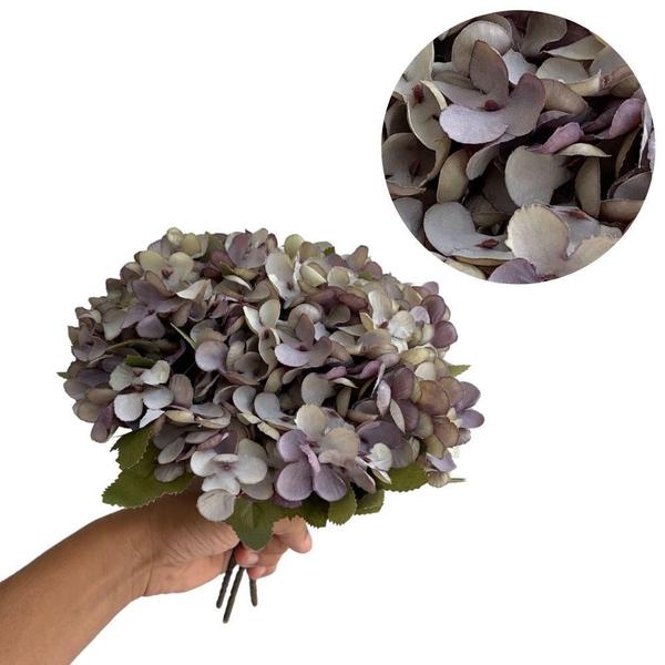8 Buquê de mini hortênsia 26 cm flores artificiais festa de casamento jardim decoração de casa - DE1923 - Decora Flores Artificiais Imagem de 8 Buquê de mini hortênsia 26 cm flores artificiais festa de casamento jardim decoração de casa - DE1923