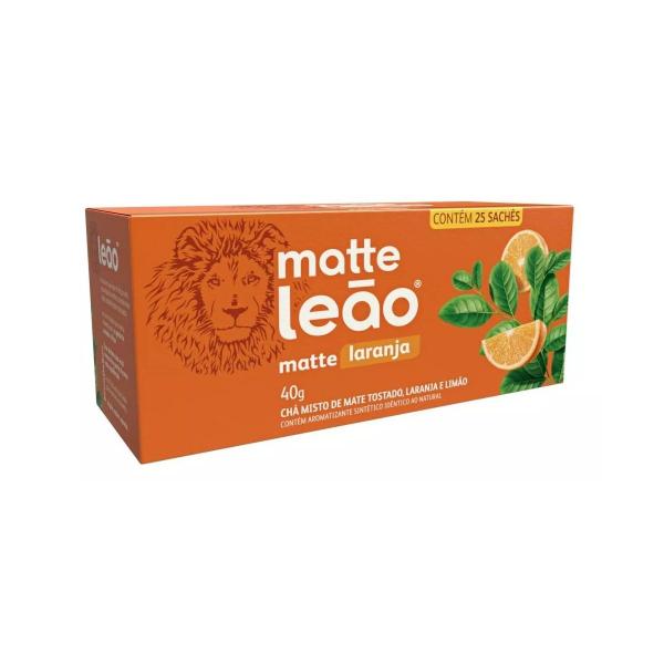 Imagem de 8 Caixas Chá Matte Leão Laranja 25 Sachês 40g