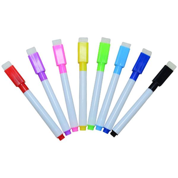 8 Canetas Coloridas para Quadro Branco com Apagador e Imã - Ideal Planners Imagem de 8 Canetas Coloridas para Quadro Branco com Apagador e Imã