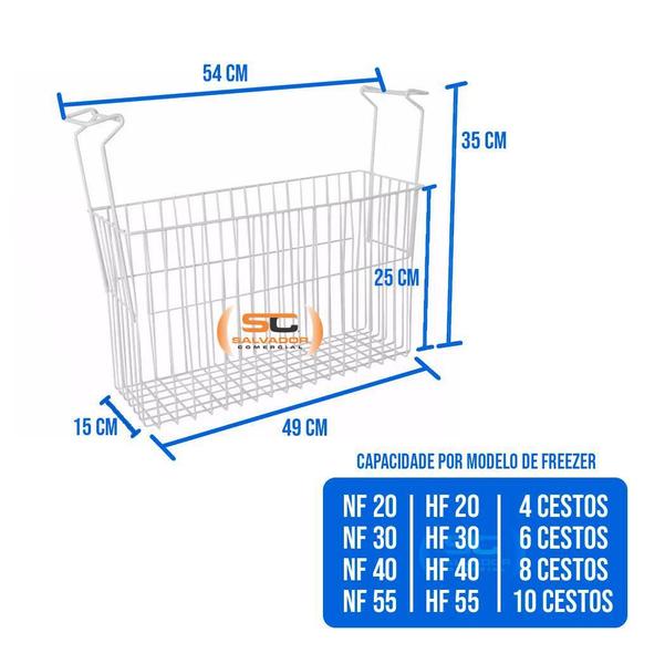 Imagem de 8 Cestos Organizador Freezer Nf Hf Metalfrio + 8 Separadores