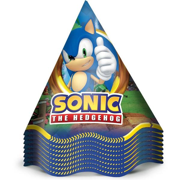 Imagem de 8 Chapéus De Festa Aniversário Sonic