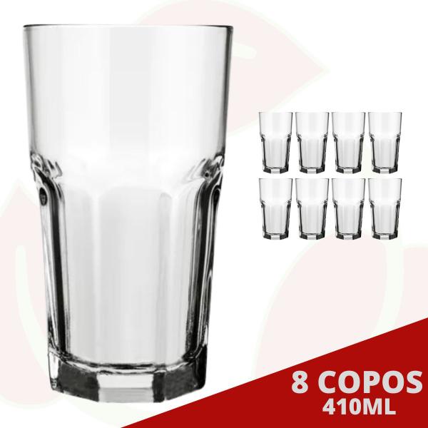 Imagem de 8 Copos Bristol 410ML Nadir Long Drink Cappuccino Bebidas