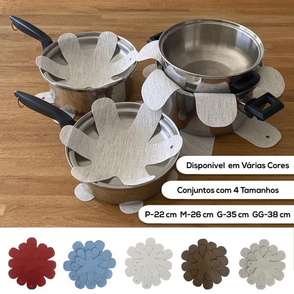 Imagem de 8 Descanso Térmico de Panela e Pratos de Aço Inox, Porcelana, Cerâmica, Vidro e Madeira - Sisal Palha - Protege Mesa