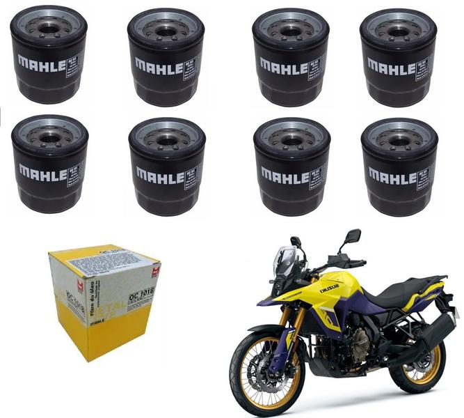 Imagem de 8 Filtros Óleo Metal Leve Mahle Suzuki Bandit Gsr Srad V Strom M800 OC1018