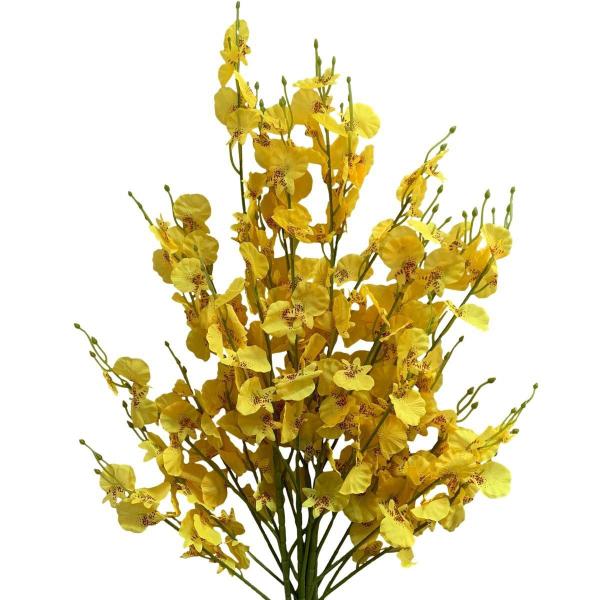 Imagem de 8 Galhos de orquídea flor artificial delicada e charmosa para decoração qualidade e durabilidade - DE8855