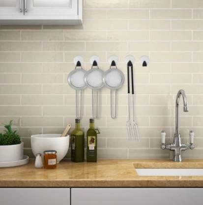 8 Gancho de Parede Pendura Utensílios Cozinha Adesivo Inox - Wincy Imagem de 8 Gancho de Parede Pendura Utensílios Cozinha Adesivo Inox