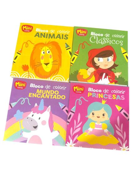 Imagem de 8 Livro Infantil Blocos De Colorir Mini Livros Temas Variado