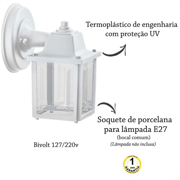 Imagem de 8 Luminaria Externa Retro Branco Vintage Alz19