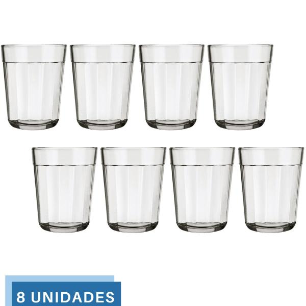 Imagem de 8 Mini Copos Americano Shot Cachaça 45ml Vidro Dose Nadir