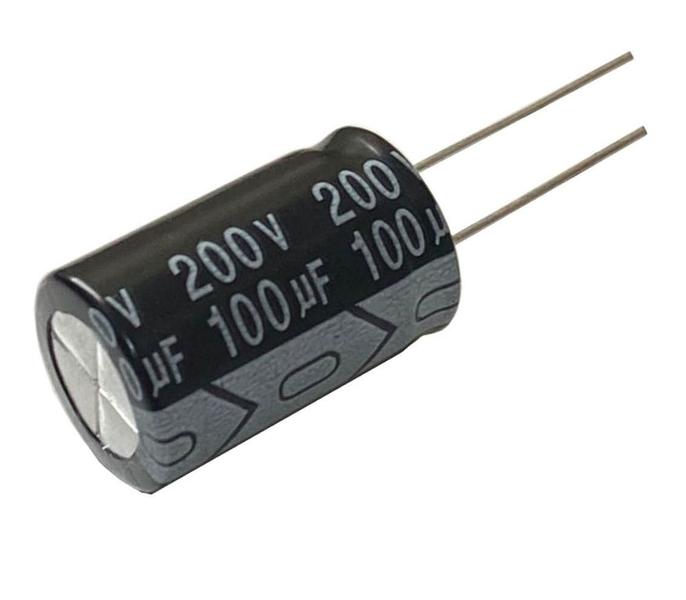 Imagem de 8 PÇS CAPACITOR ELETROLITICO 100UF X 200V - 100X200V - 105º