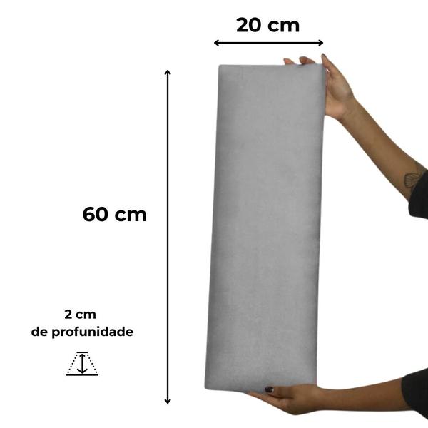 Imagem de 8 Placas Adesivas Modulada Cabeceira Retangular - Módulo 20x60 Cama Queen