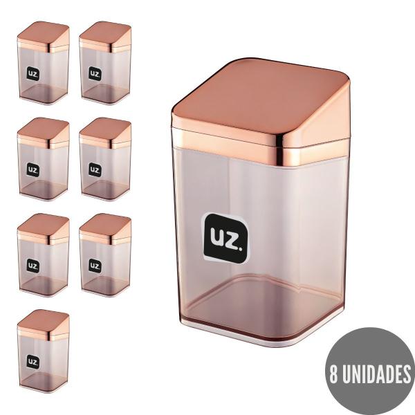 Imagem de 8 Porta Algodão Slin Gourmet c Tampa Rose Translucido UZ