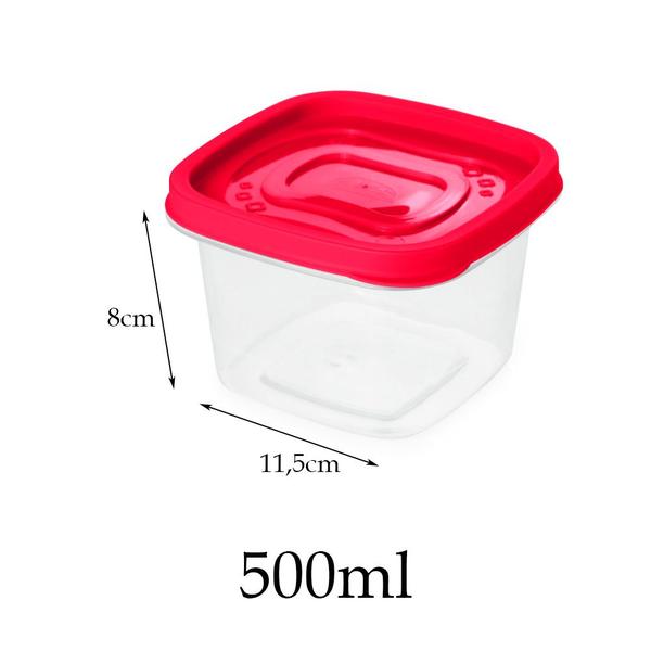 Imagem de 8 Potes plásticos mantimentos 200ml 500ml 580ml Vasilha marmita tapoer tupperware tapuer plasútil