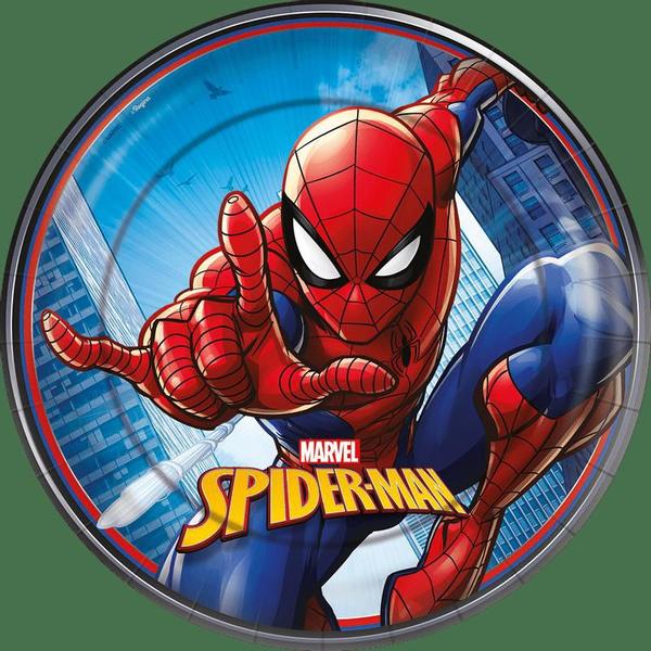 8 Pratos Temáticos 18cm Decoração Homem Aranha festa - Regina festa Imagem de 8 Pratos Temáticos 18cm Decoração Homem Aranha festa