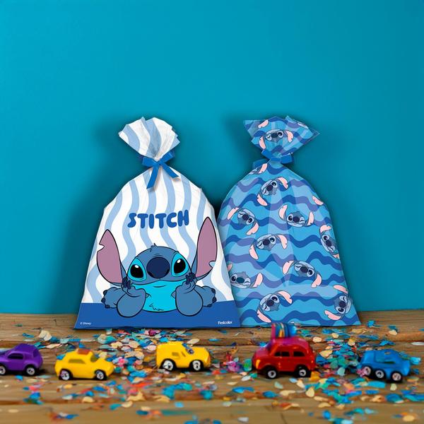 Imagem de 8 Sacolas Lembrancinhas Decoração Stitch Festa Completa