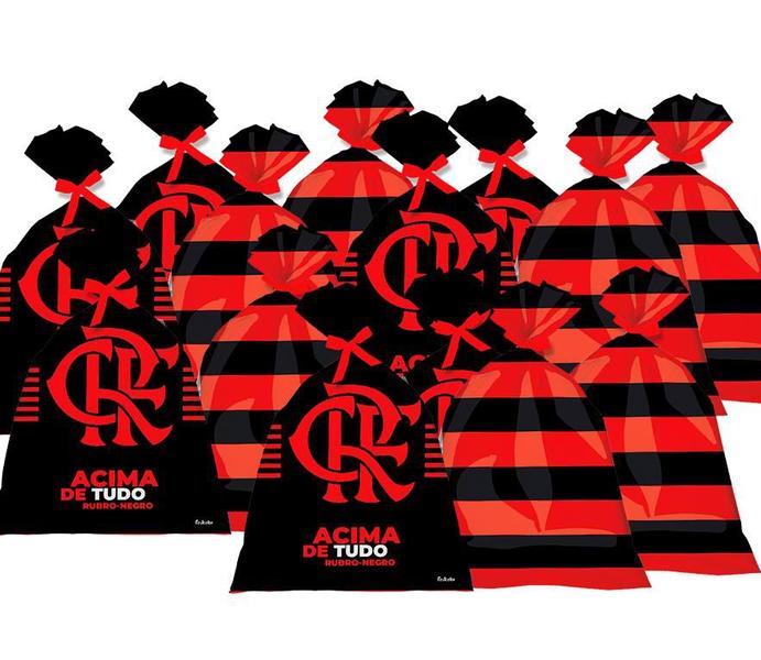 Imagem de 8 Sacolas surpresa Lembrancinhas Flamengo decoração aniv