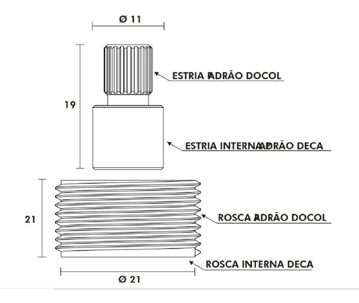 Imagem de 8 Un Conversor Base Registro Deca/meber P/ Acabamento Docol Blukit