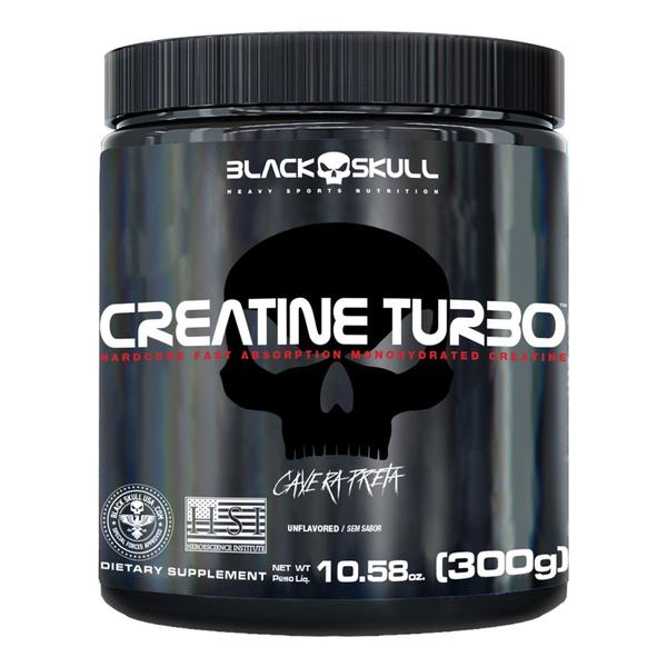 Imagem de 8 X  Suplemento em pó Black Skull Creatine Turbo Creatina Turbo pote de 300g