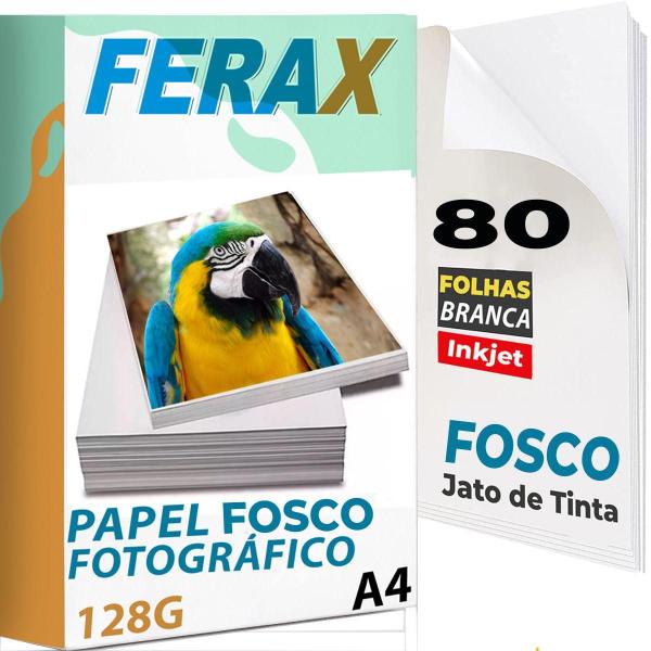 Imagem de 80 Folhas Papel Fotográfico 128g A4 Matte - Fosco Jato de Tinta 