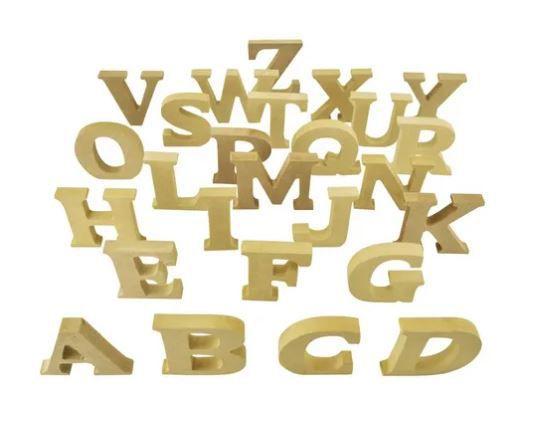 Imagem de 80 Letras de a - Z Mdf 15mm 8cm Altura Mdf Madeira