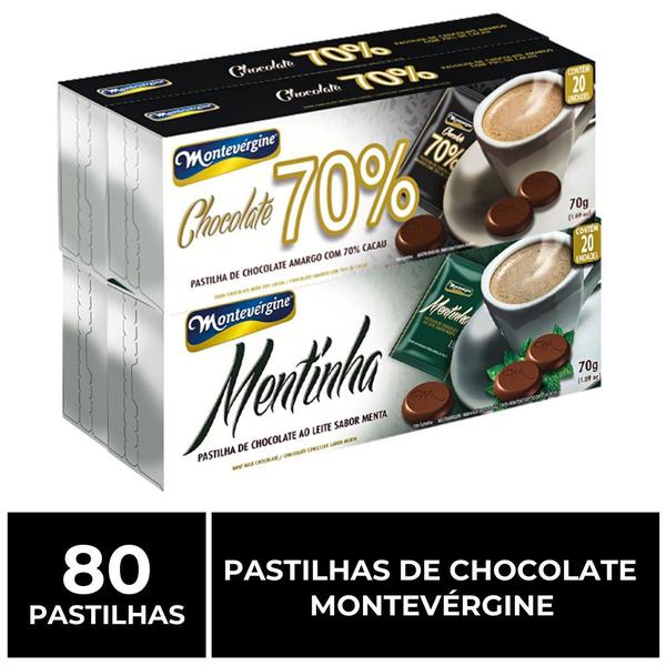 Imagem de 80 Pastilhas de Chocolate, Menta e 70% Cacau, Montevérgine