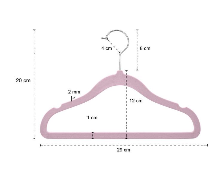 Imagem de 80 Unidades Cabides Aveludado Infantil Ultrafino Silk IKAZA