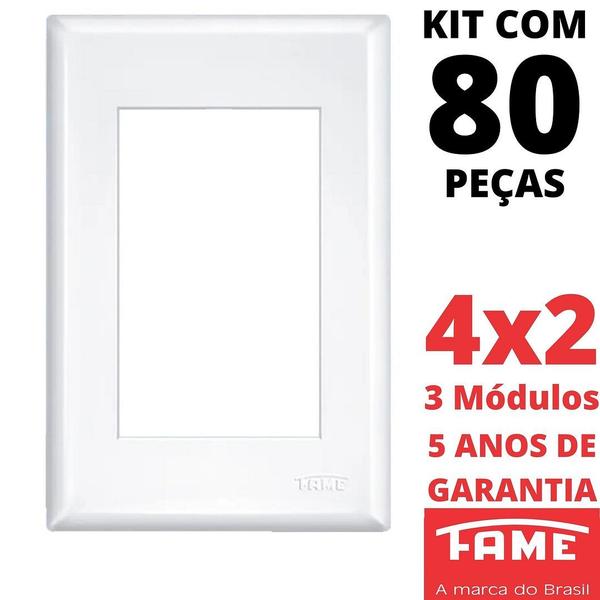 Imagem de 80un Placa 4X2 03 Módulo Com Suporte Evidence FAME 2887/3896