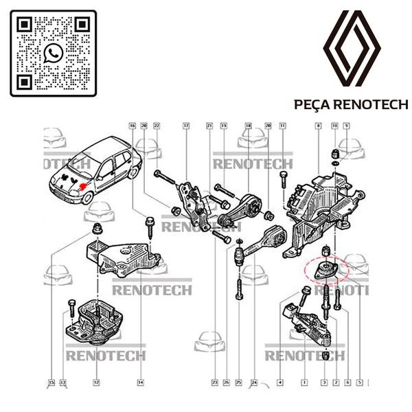 Imagem de 8200089697 - coxim do cambio esquerdo - kangoo/clio ii/megane f3r/scenic todos - megane i / clio ii / kangoo express / scenic i / kangoo / megane i se