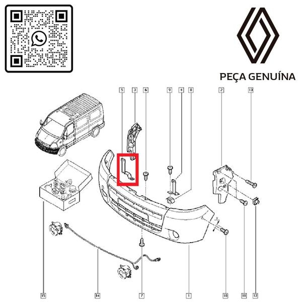 Imagem de 8200331252 - suporte do parachoque dianteiro - lado direito - motor 2.5 16v - 2010 a 2013 - master ii