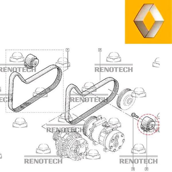 Imagem de 8200608550 - tensor móvel da correia do alternador - motor 1.6 16v k4m - de 2006 até 2014 - sandero / duster / megane ii / logan