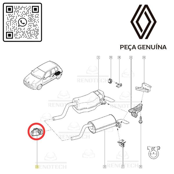 Imagem de 8200661294 - abraçadeira escapamento - 2000 em diante - sandero ii / clio ii / sandero / twingo / kangoo express / duster / kangoo / logan ii / logan