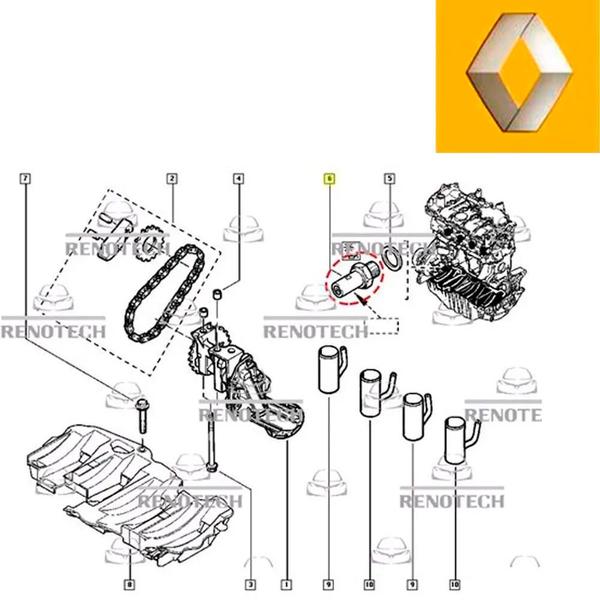 Imagem de 8200671272 - interruptor de óleo - motores 1.0 12v b4d/ 1.6 16v k4m/ 2.0 16v f4r - laguna / sandero ii / megane i / clio ii / kwid / laguna ii / sande