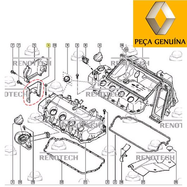 Imagem de 8200727304 - capa de proteção da correia dentada - inferior - motores 1.0 16v d4d - de 2000 à 2016 - sandero ii / clio ii / sandero / twingo / kangoo