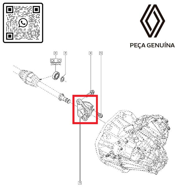 Imagem de 8200904226 - suporte do semi-eixo - lado direito - motor 2.3 16v m9t - 2013 em diante - master iii