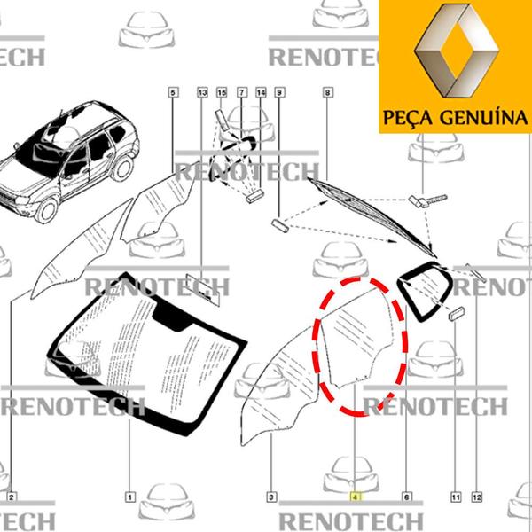 Imagem de 823010173r - vidro da porta traseira - compatível com todos os motores - de 2008 até 2013 - sandero