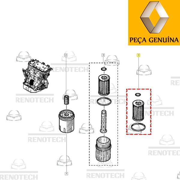 Imagem de 8660089512 - filtro de óleo (refil) para motor 1.0 - clio ii / twingo / kangoo express / kangoo