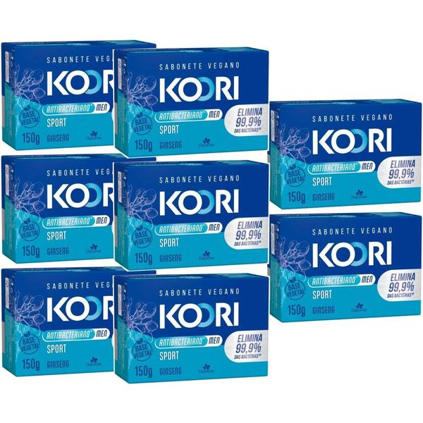 Imagem de 8UN Sabonete Vegetal Koori Antibac Sport Barra 150g Davene