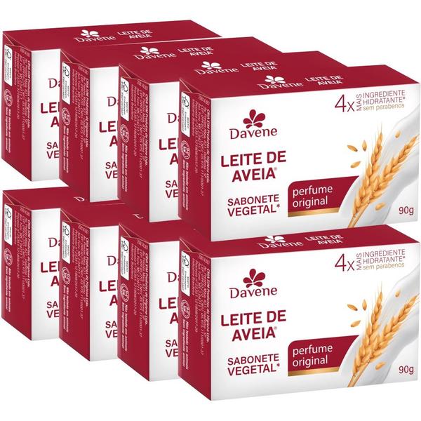 Imagem de 8UN Sabonete Vegetal Leite De Aveia Classico 90g  Davene