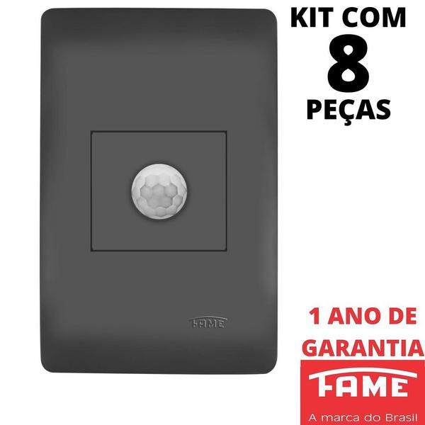 Imagem de 8un Sensor de Presença Bivolt Com Placa Habitat Black FAME