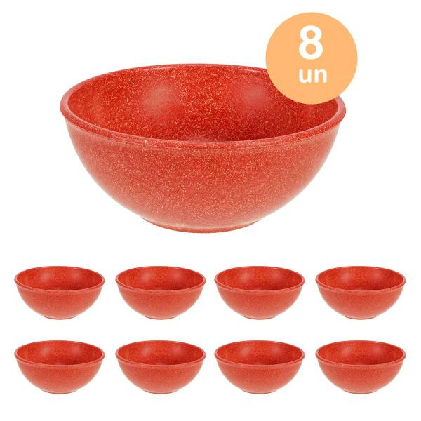 Imagem de 8un TIGELA 500ml BOWL CUMBUCA SOPA CALDO VERMELHO