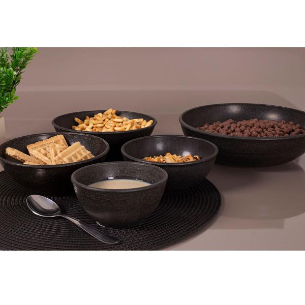 Imagem de 8un Tigela bowl 700ml salada petiscos Preto 17cm