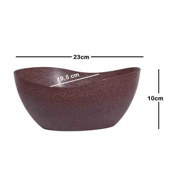 Imagem de 8un Tigela saladeira bowl oval  1,9lt marrom escuro