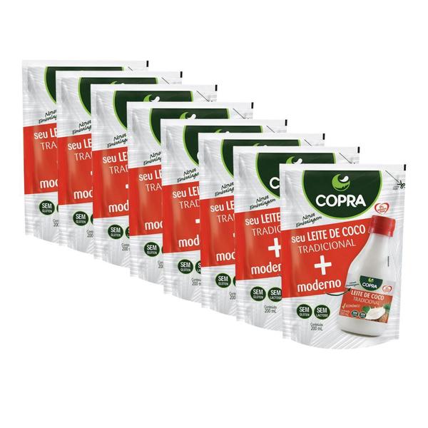 8uni Leite de Coco Pouch 200ml - Copra Imagem de 8uni Leite de Coco Pouch 200ml - Copra